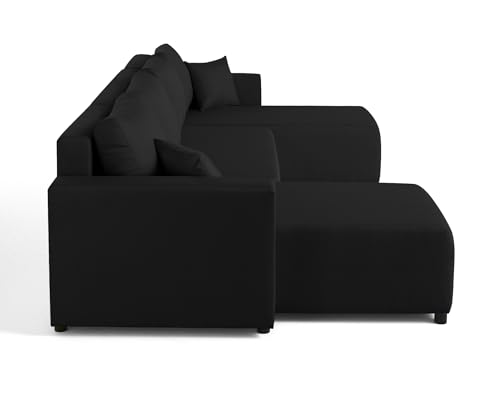 best mobilier regala canapé panoramique 7 places convertible avec coffre en tissu noir best mobilier regala canapé panoramique 7 places convertible avec coffre en tissu noir