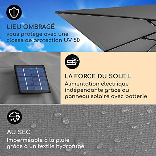 blumfeldt parasol de jardin exterieur et balcon, panneaux solaires et eclairage lumières led, protection uv, parasol jardin etanche, parasol réglables, parasols de jardin... blumfeldt parasol de jardin exterieur et balcon, panneaux solaires et eclairage lumières led, protection uv, parasol jardin etanche, parasol réglables, parasols de jardin...