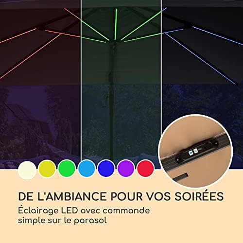 blumfeldt parasol de jardin exterieur et balcon, panneaux solaires et eclairage lumières led, protection uv, parasol jardin etanche, parasol réglables, parasols de jardin... blumfeldt parasol de jardin exterieur et balcon, panneaux solaires et eclairage lumières led, protection uv, parasol jardin etanche, parasol réglables, parasols de jardin...