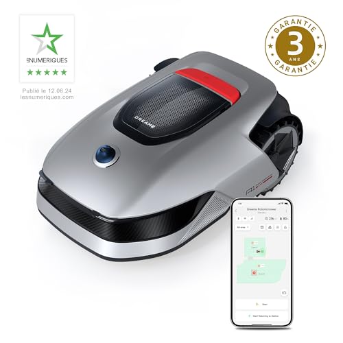 dreame a1 robot tondeuse intelligente, tondeuse à gazon robotisée sans fil périmétrique, contrôle aapplication, omnisense technologie, gestion intuitive des zones, Évitement... dreame a1 robot tondeuse intelligente, tondeuse à gazon robotisée sans fil périmétrique, contrôle aapplication, omnisense technologie, gestion intuitive des zones, Évitement...