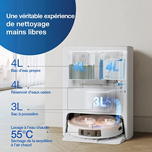ecovacs deebot t20 omni 6000pa robot aspirateur laveur, auto levage de la serpillière, nettoyage à l'eau chaude et séchage, vidage automatique, détection d'obstacles 3d,... ecovacs deebot t20 omni 6000pa robot aspirateur laveur, auto levage de la serpillière, nettoyage à l'eau chaude et séchage, vidage automatique, détection d'obstacles 3d,...
