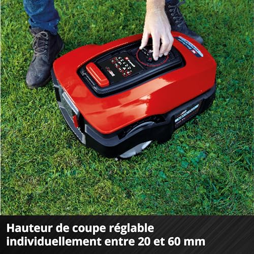 einhell robot tondeuse freelexo 1200 lcd bt power x change (li ion, 18 v, 1200 m², l'application bluetooth, jusqu'à 35%, avec accessoires installation, batterie 5.2 ah, station... einhell robot tondeuse freelexo 1200 lcd bt power x change (li ion, 18 v, 1200 m², l'application bluetooth, jusqu'à 35%, avec accessoires installation, batterie 5.2 ah, station...