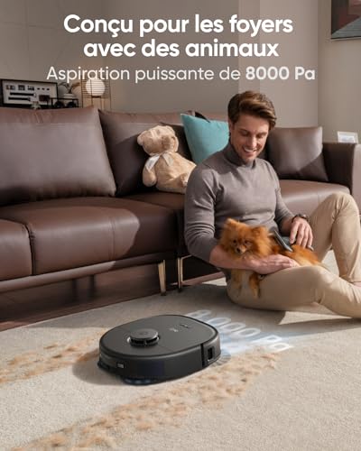 eufy x10 pro omni aspirateur robot avec station, 8 000 pa, lavage et séchage automatique des patins de nettoyage, système d'autovidage, autoremplissage, contournement des obstacles eufy x10 pro omni aspirateur robot avec station, 8 000 pa, lavage et séchage automatique des patins de nettoyage, système d'autovidage, autoremplissage, contournement des obstacles