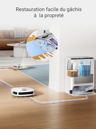 eureka j12 ultra robot aspirateur laveur avec station automatique de vidange lavage séchage, aspirateur robot de 5000pa, serpillière rotative, double lidar navigation, Évitement... eureka j12 ultra robot aspirateur laveur avec station automatique de vidange lavage séchage, aspirateur robot de 5000pa, serpillière rotative, double lidar navigation, Évitement...