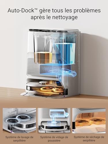 eureka j12 ultra robot aspirateur laveur avec station automatique de vidange lavage séchage, aspirateur robot de 5000pa, serpillière rotative, double lidar navigation, Évitement... eureka j12 ultra robot aspirateur laveur avec station automatique de vidange lavage séchage, aspirateur robot de 5000pa, serpillière rotative, double lidar navigation, Évitement...