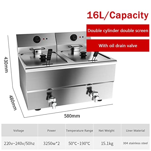 friteuse, casserole Électrique, friteuse avec panier amovible Élément chauffant professionnel, friteuse À air pour la maison commerciale en acier inoxydable pour frites,... friteuse, casserole Électrique, friteuse avec panier amovible Élément chauffant professionnel, friteuse À air pour la maison commerciale en acier inoxydable pour frites,...
