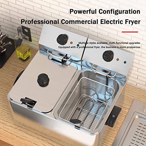 friteuse, casserole Électrique, friteuse avec panier amovible Élément chauffant professionnel, friteuse À air pour la maison commerciale en acier inoxydable pour frites,... friteuse, casserole Électrique, friteuse avec panier amovible Élément chauffant professionnel, friteuse À air pour la maison commerciale en acier inoxydable pour frites,...