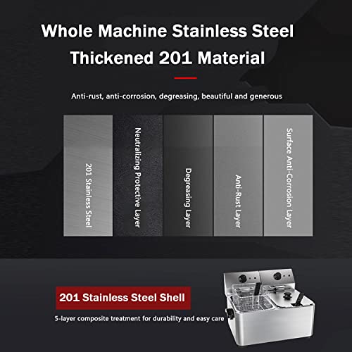 friteuse, casserole Électrique, friteuse avec panier amovible Élément chauffant professionnel, friteuse À air pour la maison commerciale en acier inoxydable pour frites,... friteuse, casserole Électrique, friteuse avec panier amovible Élément chauffant professionnel, friteuse À air pour la maison commerciale en acier inoxydable pour frites,...