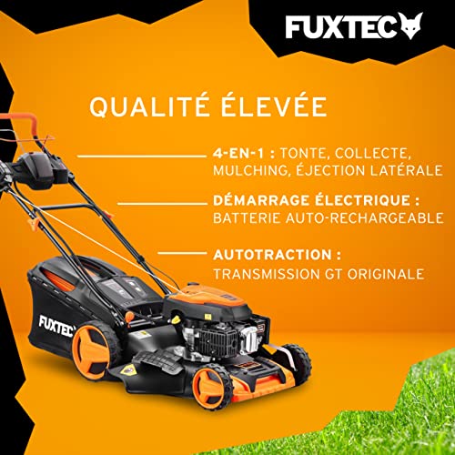 fuxtec 4en1 tondeuse thermique démarrage Électrique fx rm5196es largeur de coupe 51cm, système autotracté, fonction mulching, réglage central de la hauteur de coupe, 60l bac... fuxtec 4en1 tondeuse thermique démarrage Électrique fx rm5196es largeur de coupe 51cm, système autotracté, fonction mulching, réglage central de la hauteur de coupe, 60l bac...
