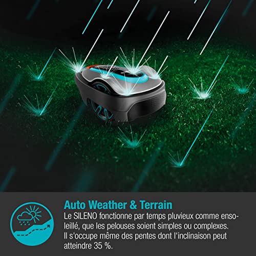gardena sileno city 250 | tondeuse robot jusqu'à 250m² tond sous la pluie et passages étroits, bluetooth app, capteur de gel, très silencieux, automatique (15001 26),... gardena sileno city 250 | tondeuse robot jusqu'à 250m² tond sous la pluie et passages étroits, bluetooth app, capteur de gel, très silencieux, automatique (15001 26),...