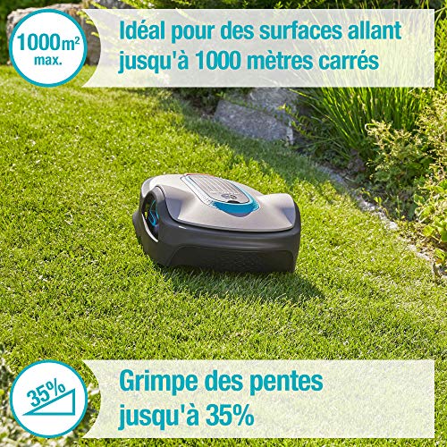 gardena sileno life : tondeuse robot pour surface de jusqu'à 1000 m², fonction easy passage, pentes jusqu'à 35%, silencieux, version fr/nl (15102 26) gardena sileno life : tondeuse robot pour surface de jusqu'à 1000 m², fonction easy passage, pentes jusqu'à 35%, silencieux, version fr/nl (15102 26)