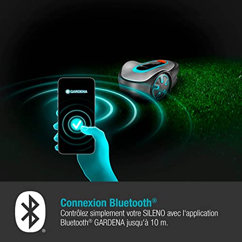 gardena tondeuse robot sileno minimo 500 m²: tondeuse à gazon intelligente avec une connectivité optimale programmable avec l'appli gardena bluetooth®, version fr/nl (15202 26) gardena tondeuse robot sileno minimo 500 m²: tondeuse à gazon intelligente avec une connectivité optimale programmable avec l'appli gardena bluetooth®, version fr/nl (15202 26)