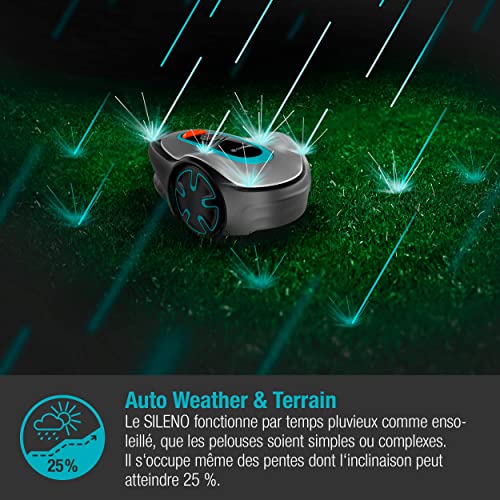 gardena tondeuse robot sileno minimo 500 m²: tondeuse à gazon intelligente avec une connectivité optimale programmable avec l'appli gardena bluetooth®, version fr/nl (15202 26) gardena tondeuse robot sileno minimo 500 m²: tondeuse à gazon intelligente avec une connectivité optimale programmable avec l'appli gardena bluetooth®, version fr/nl (15202 26)