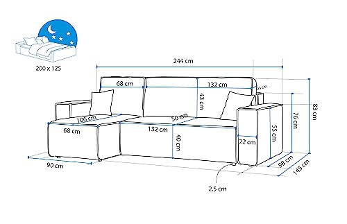 grekpol canapé d'angle convertible 244x145 velours côtelé à gauche ou à droite canapé avec espace de rangement sofa beige canapé 3 places convertible canapé lit canapé... grekpol canapé d'angle convertible 244x145 velours côtelé à gauche ou à droite canapé avec espace de rangement sofa beige canapé 3 places convertible canapé lit canapé...