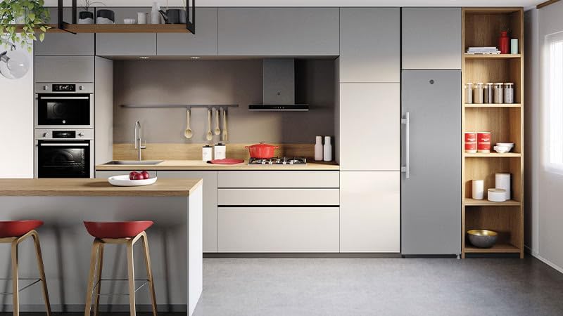 hoover hff 1864xm/n congélateur armoire vertical, no frost, grande capacité 271l, argent hoover hff 1864xm/n congélateur armoire vertical, no frost, grande capacité 271l, argent