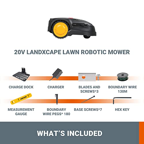 landxcape 18v(20v max) 400m² tondeuse à gazon robotisée lx796, système de muching, capteur de sécurité, ultra silencieuse landxcape 18v(20v max) 400m² tondeuse à gazon robotisée lx796, système de muching, capteur de sécurité, ultra silencieuse