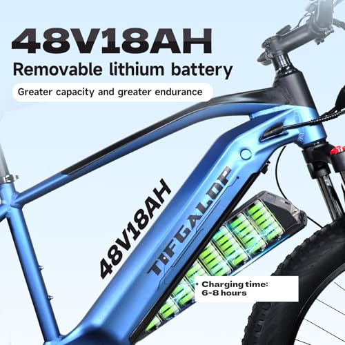 lohang vélo électrique adulte, moteur haute fréquence sans balais, batterie amovible 48 v 18 ah, portée maximale 45 90 km, pneus tout terrain 26 pouces, vélo de montagne unisexe lohang vélo électrique adulte, moteur haute fréquence sans balais, batterie amovible 48 v 18 ah, portée maximale 45 90 km, pneus tout terrain 26 pouces, vélo de montagne unisexe