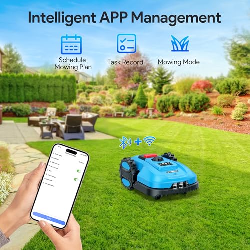 osoeri tondeuse robot pour jardins jusqu'à 800 m², moteur sans balais 50w, 20v 4,0 ah robot tondeuse avec app, largeur et hauteur de coupe 18cm /20 60mm, retour automatique à la... osoeri tondeuse robot pour jardins jusqu'à 800 m², moteur sans balais 50w, 20v 4,0 ah robot tondeuse avec app, largeur et hauteur de coupe 18cm /20 60mm, retour automatique à la...