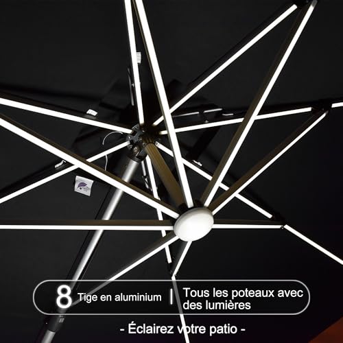 purple leaf parasol déporté rectangulaire 2.7 x 3.65 m avec led, parasol de jardin extérieur toit à double rotatif 360°, parasol excentré inclinable, parasol terrasse extérieur,... purple leaf parasol déporté rectangulaire 2.7 x 3.65 m avec led, parasol de jardin extérieur toit à double rotatif 360°, parasol excentré inclinable, parasol terrasse extérieur,...