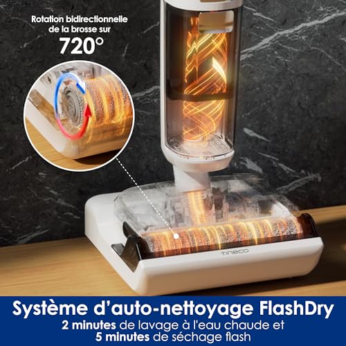 tineco floor one stretch s6 aspirateur eau et poussière laveur de sols, conception plate à 180°, hauteur compacte de 13 cm, auto nettoyage flashdry à 70℃ en 5 min, nettoyage des... tineco floor one stretch s6 aspirateur eau et poussière laveur de sols, conception plate à 180°, hauteur compacte de 13 cm, auto nettoyage flashdry à 70℃ en 5 min, nettoyage des...