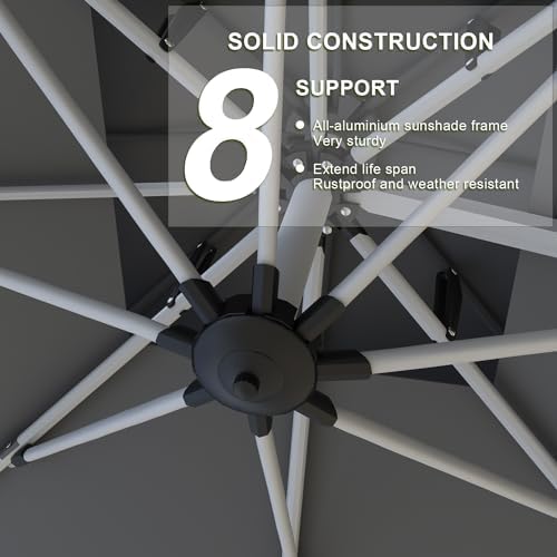 triumphkey parasol de jardin exterieur,aluminium rectangulaire parasol deporte pliable,antirouille et anticorrosion,uv protection,anti vent,rotation à 360 degrés triumphkey parasol de jardin exterieur,aluminium rectangulaire parasol deporte pliable,antirouille et anticorrosion,uv protection,anti vent,rotation à 360 degrés